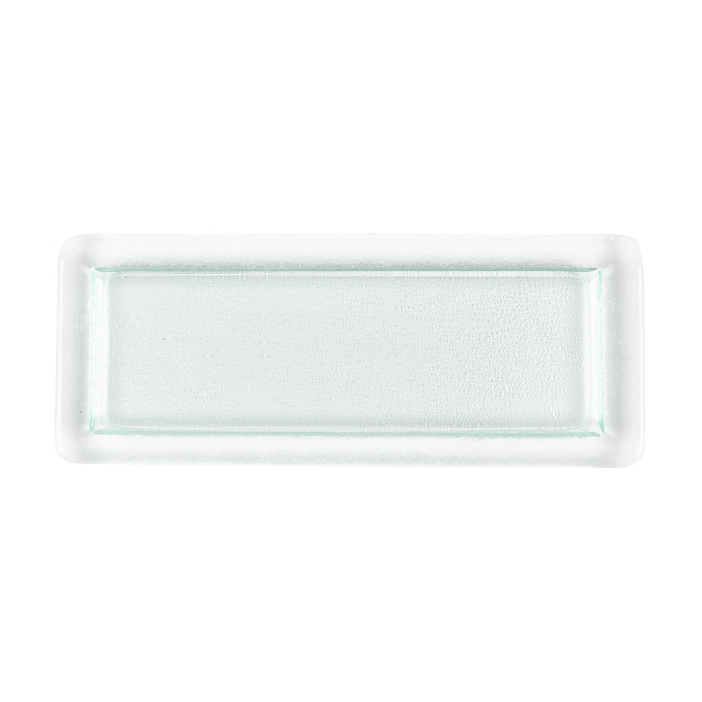 Turgla Fusion Glass 17.75" x 10" x h:0.75" Rectangular Clear Glass Platter
