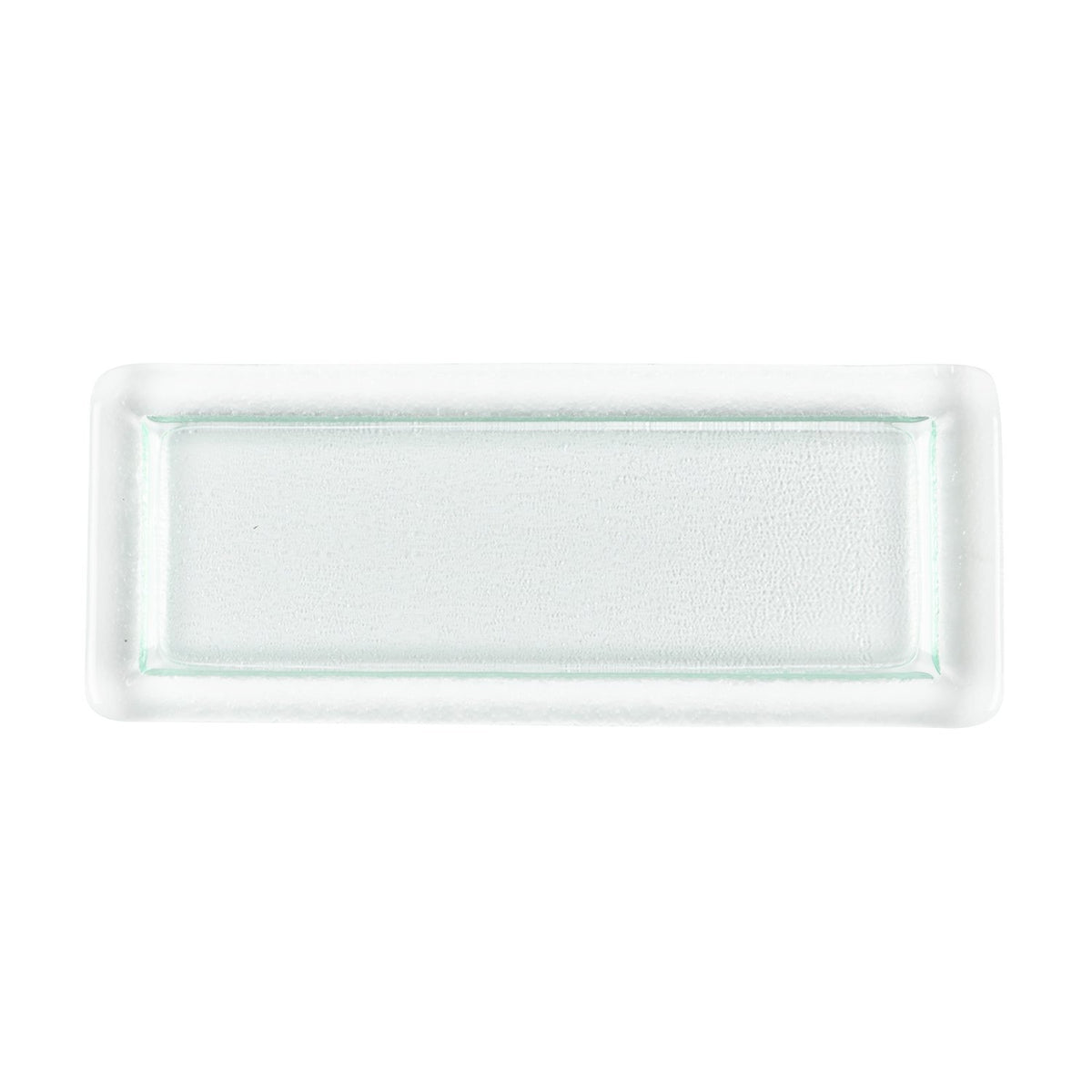 Turgla Fusion Glass 17.75" x 10" x h:0.75" Rectangular Clear Glass Platter