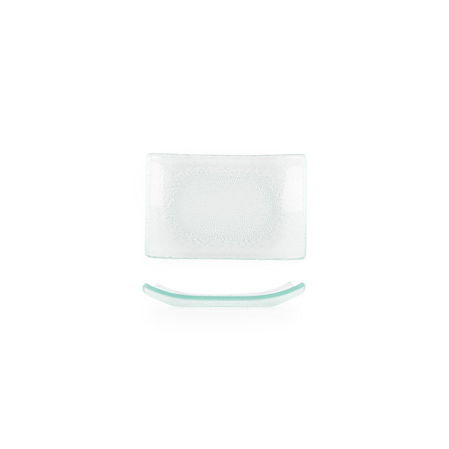 Glass Dinnerware 7.75" x 5" x h:0.75" Rectangular Clear Glass Platter - Case Pack: 12