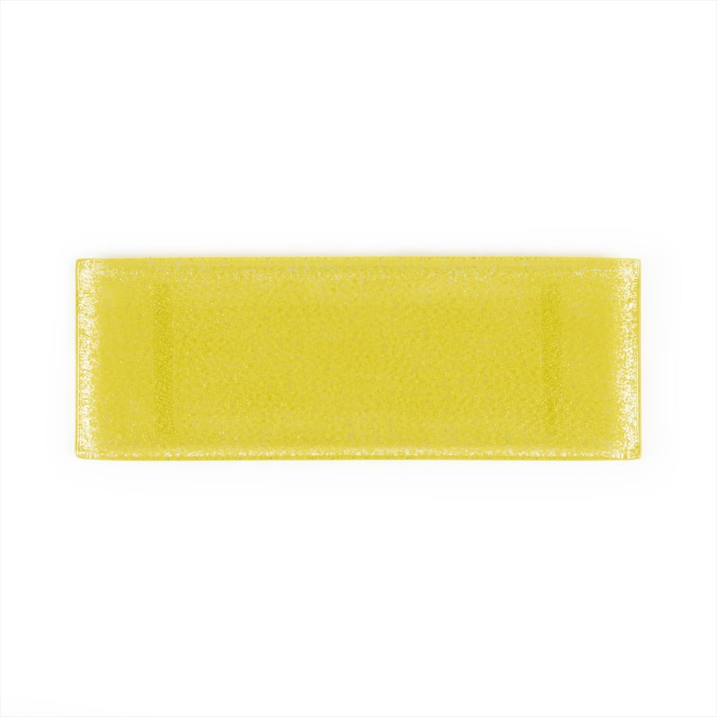 Turgla Fusion Glass 13.75" x 5" x h:0.5" Rectangular Yellow Glass Platter