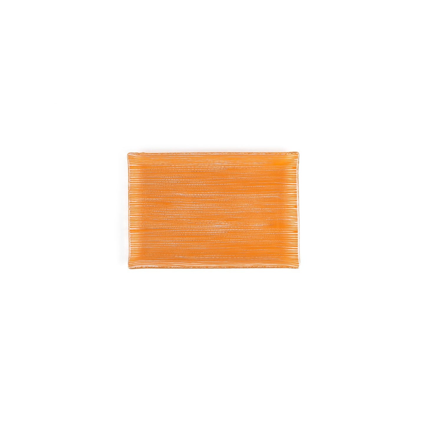 Turgla Fusion Glass 8.5" x 5.75" Rectangular Orange Glass Plate