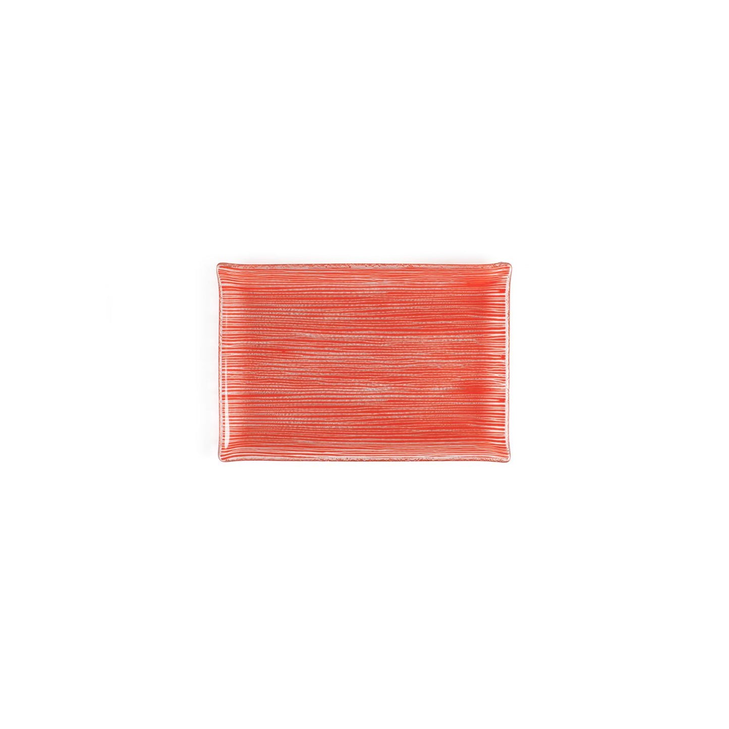 Glass Dinnerware 8.5" x 5.75" Rectangular Red Glass Plate - Case Pack: 12