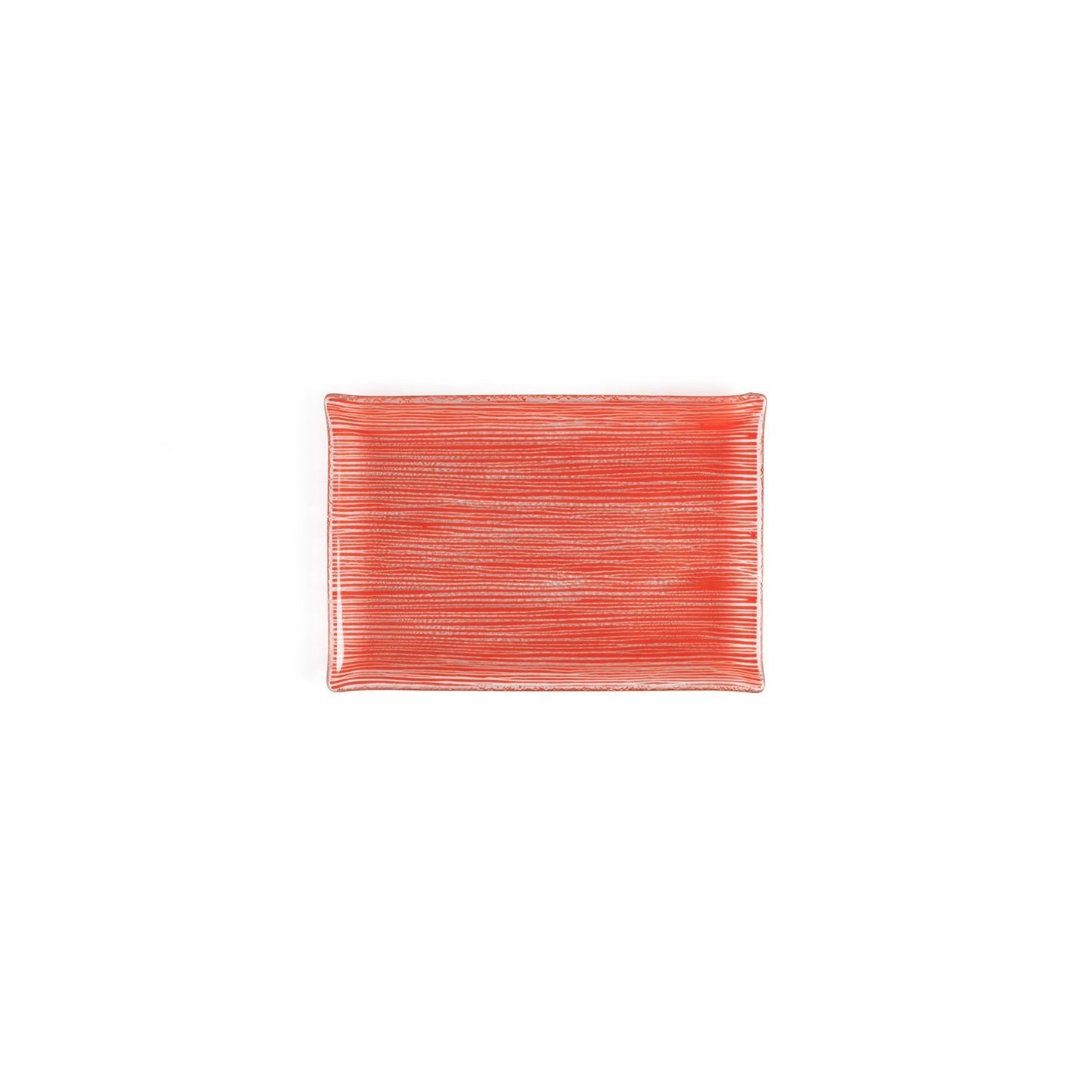 Turgla Fusion Glass 8.5" x 5.75" Rectangular Red Glass Plate
