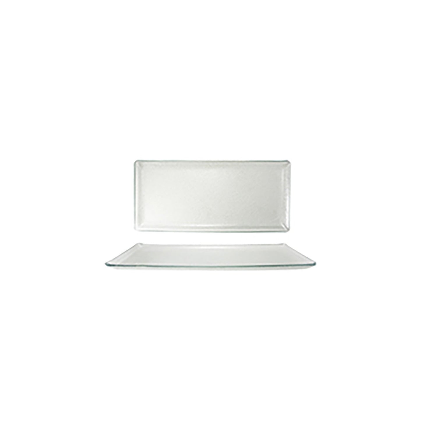 Turgla Fusion Glass 18" x 8" x h:1" Rectangular Clear Glass Platter