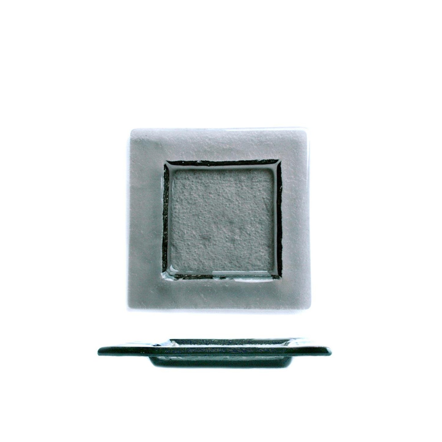 Turgla Fusion Glass 6" x 6" Square Charcoal Glass Plate