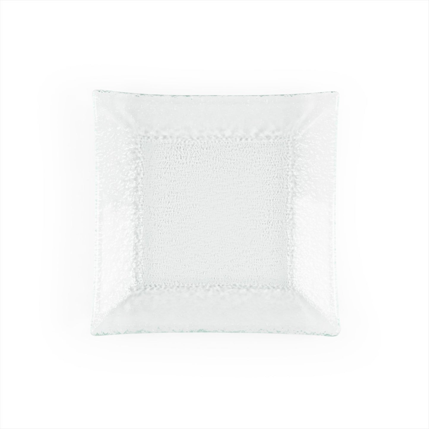 Turgla Fusion Glass 6.25" x 6" Square Clear Glass Plate