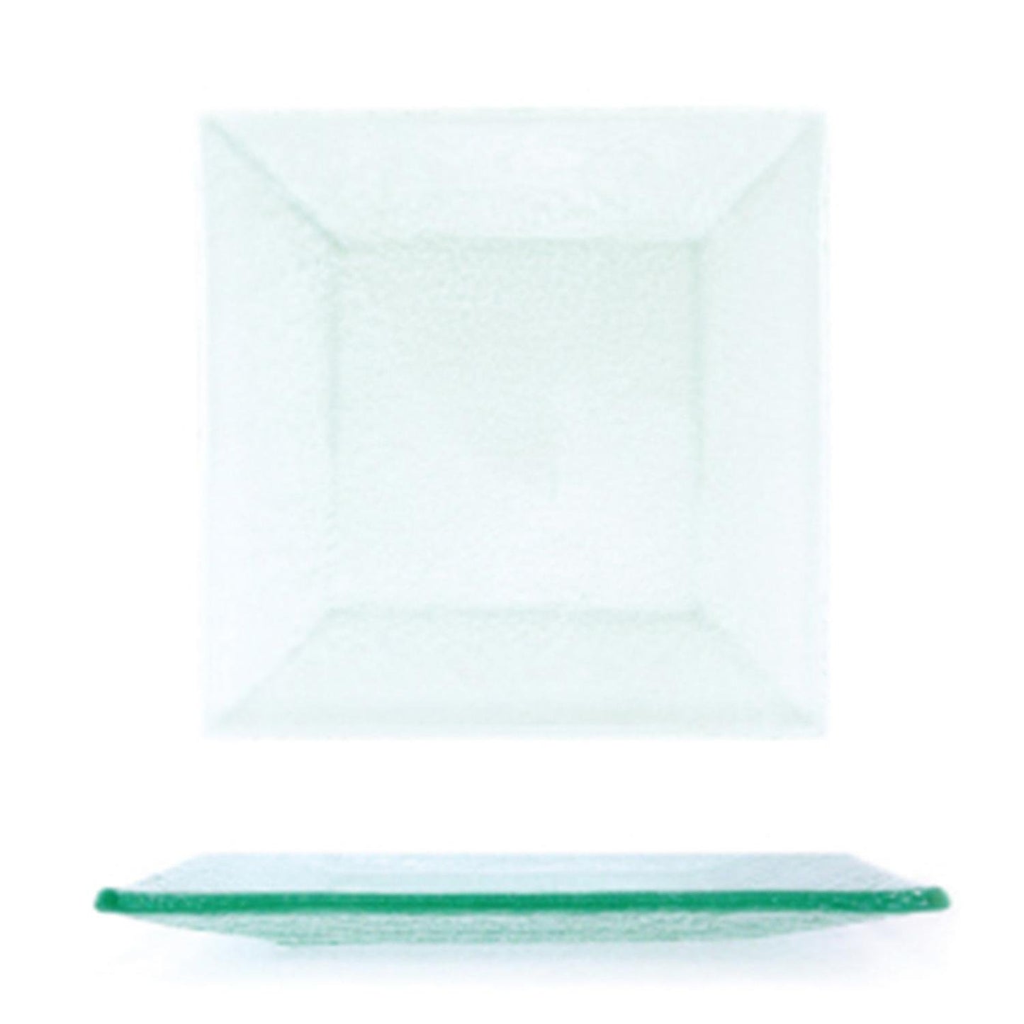 Turgla Fusion Glass 7.75" x 7.75" Square Clear Glass Plate