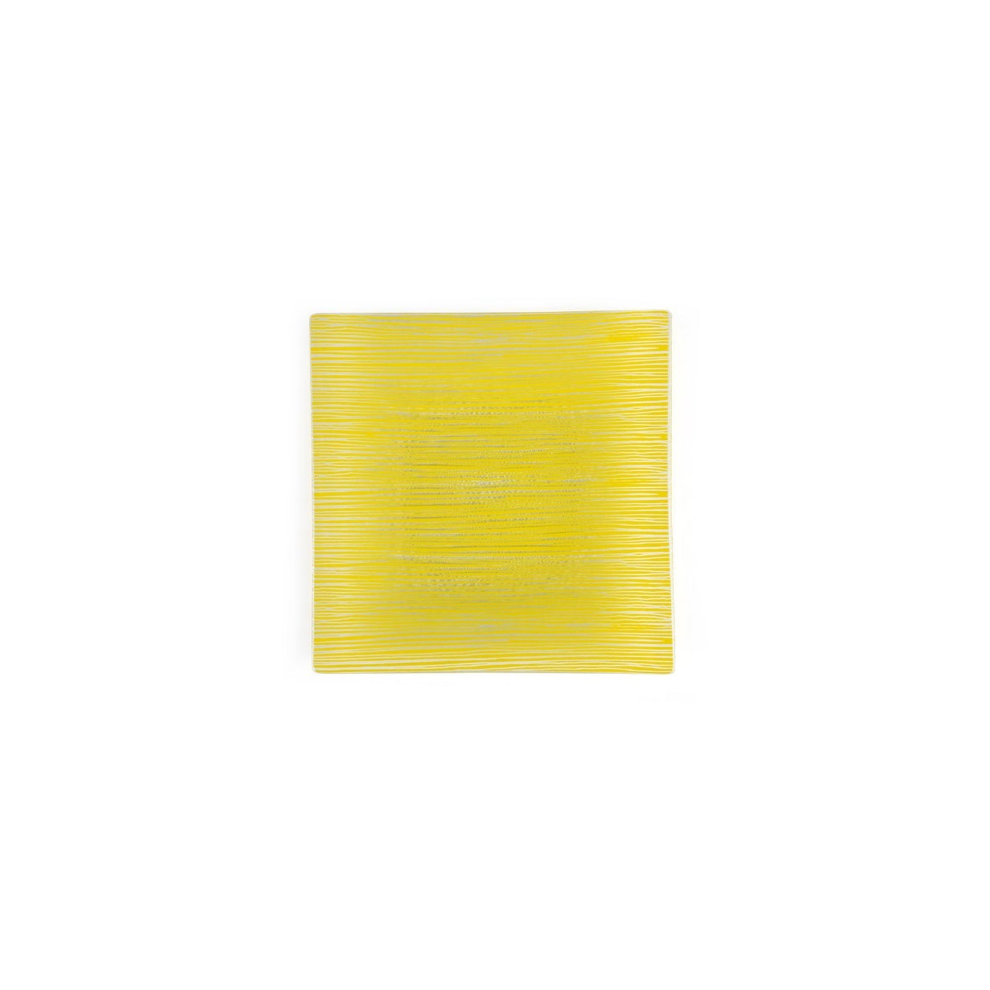 Turgla Fusion Glass 7.75" x 7.75" Square Yellow Glass Plate