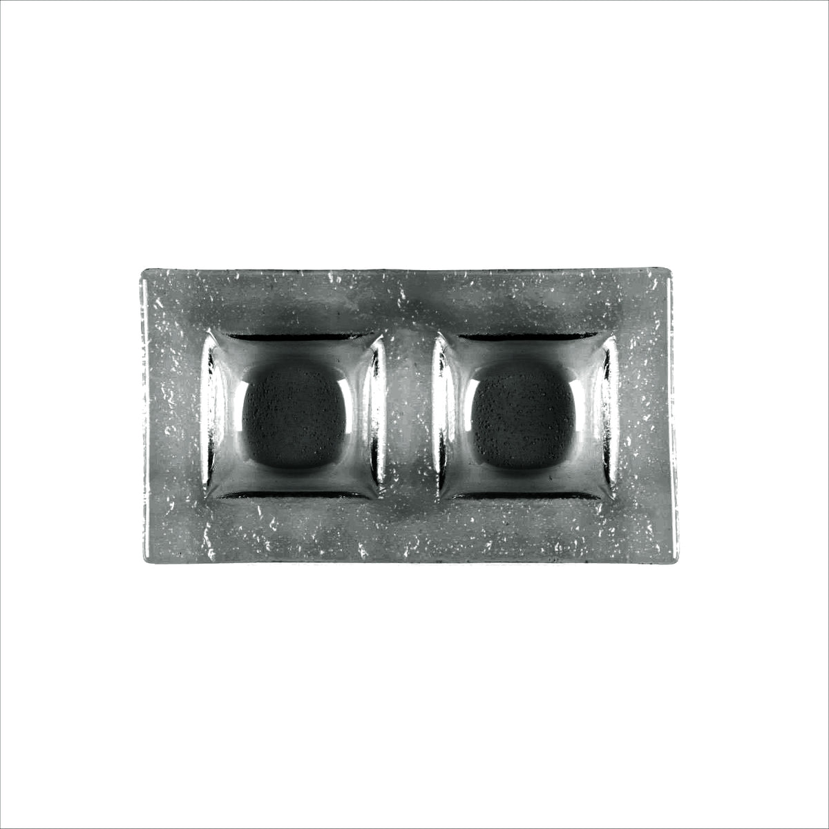 Turgla Fusion Glass 7" x 4" Rectangular Charcoal Glass Sectional Plate