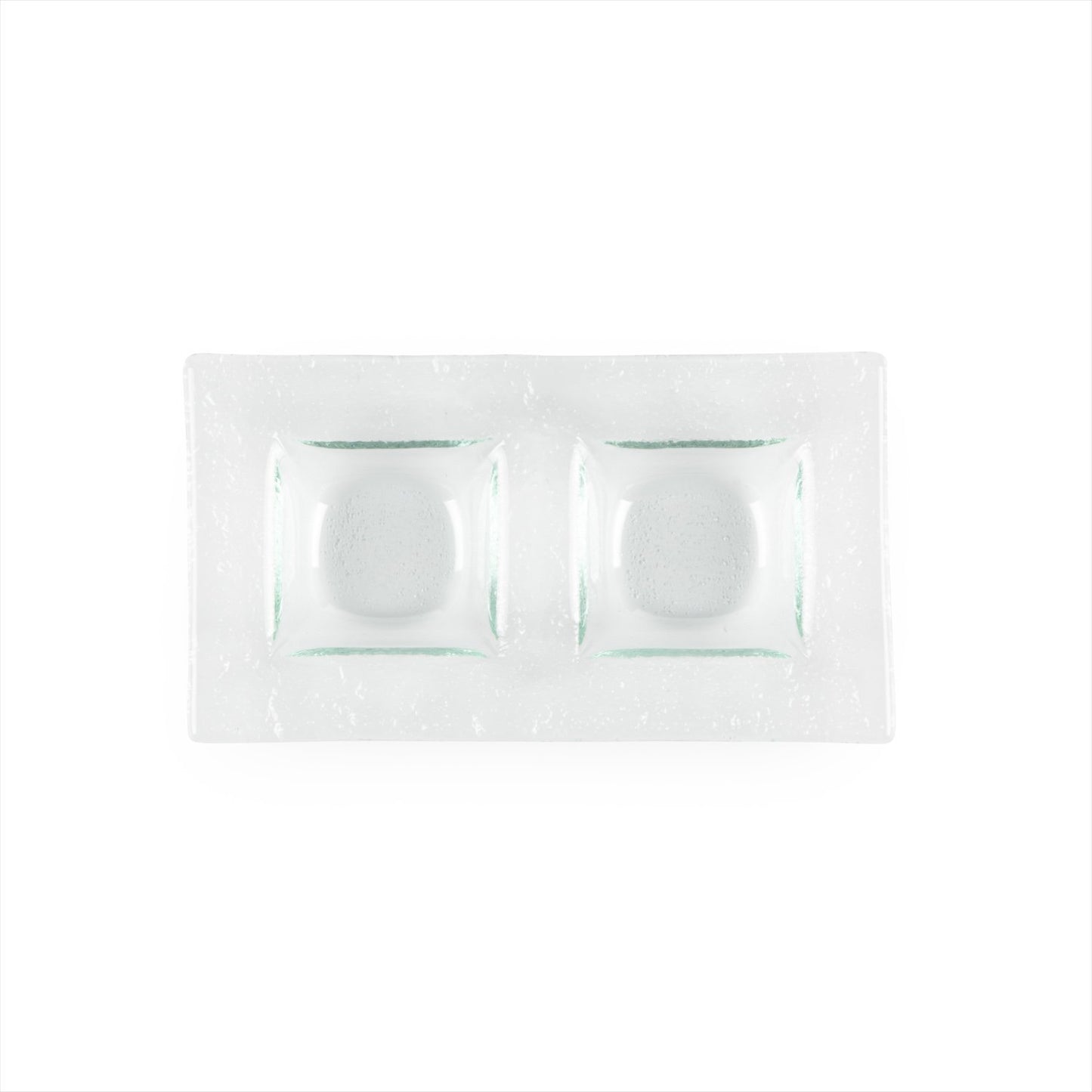 Turgla Fusion Glass 7" x 4" Rectangular Clear Glass Sectional Plate
