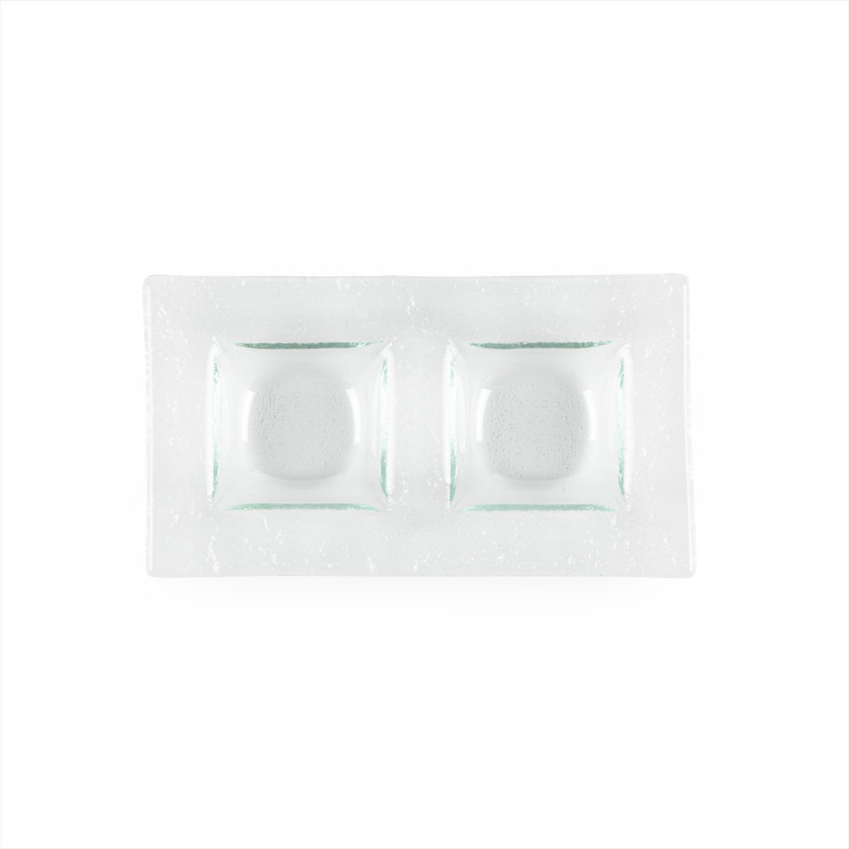 Turgla Fusion Glass 7" x 4" Rectangular Clear Glass Sectional Plate