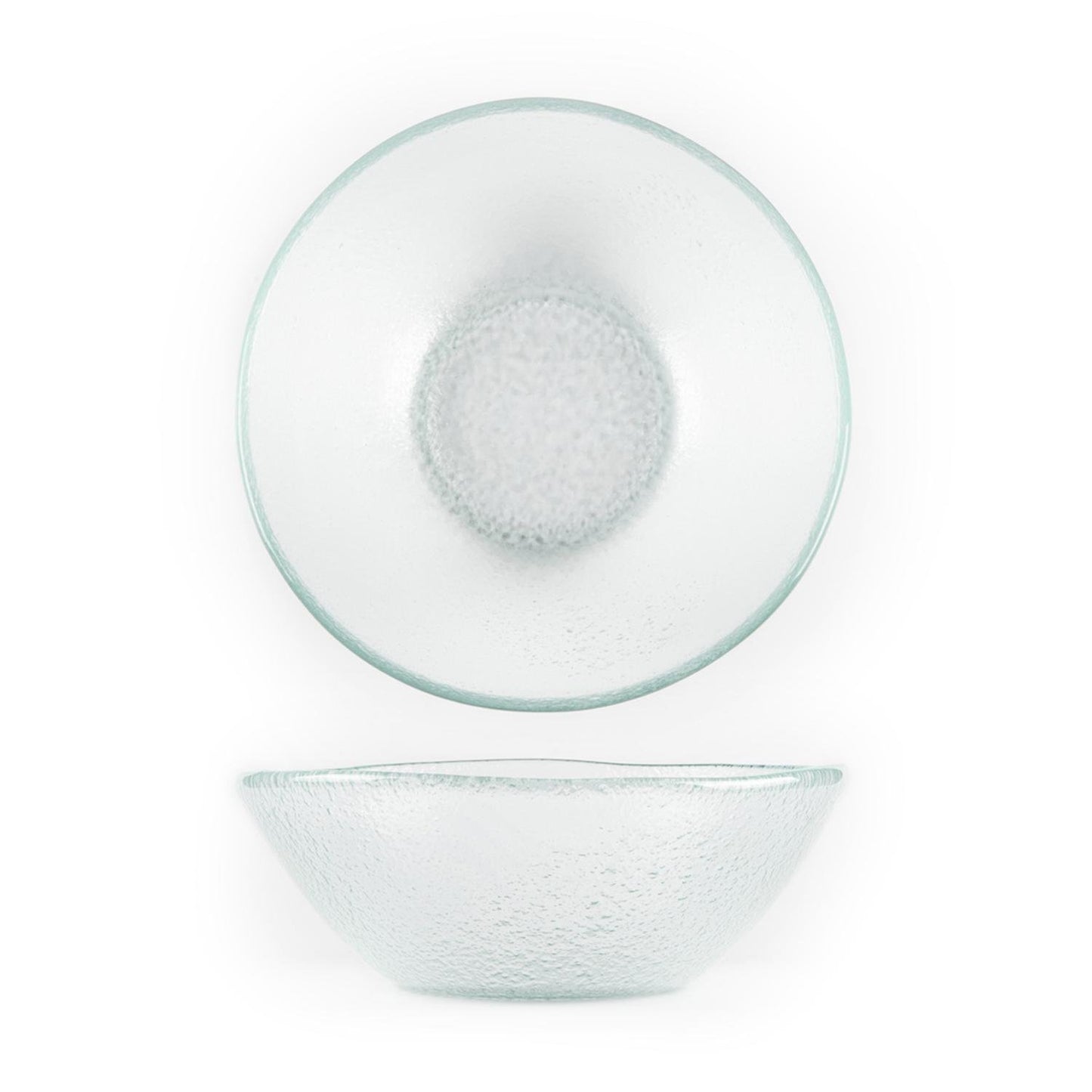 Turgla Fusion Glass dia.7" h:2" 16 oz. Round Clear Glass Bowl