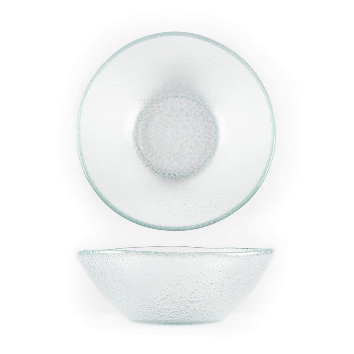 Turgla Fusion Glass dia.7" h:2" 16 oz. Round Clear Glass Bowl