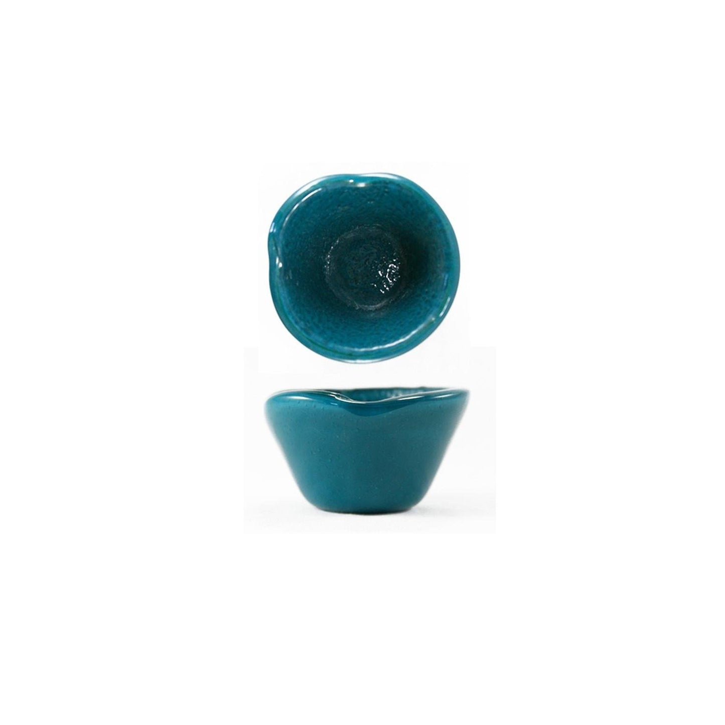 Turgla Fusion Glass dia.3.25" h:2" 4 oz. Round Blue Glass Ramekin