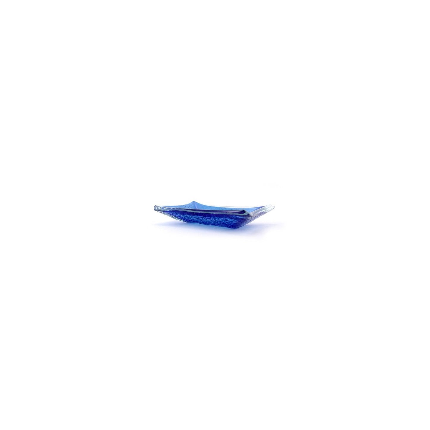 Turgla Fusion Glass 4.25" x 2.5" x h:0.5" 1 oz. Rectangular Blue Glass Ramekin