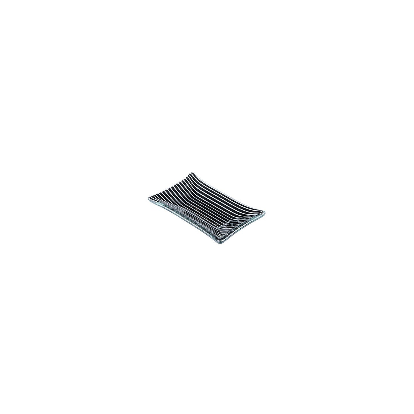Turgla Fusion Glass 4.25" x 2.5" x h:0.5" 1 oz. Rectangular Black Glass Ramekin
