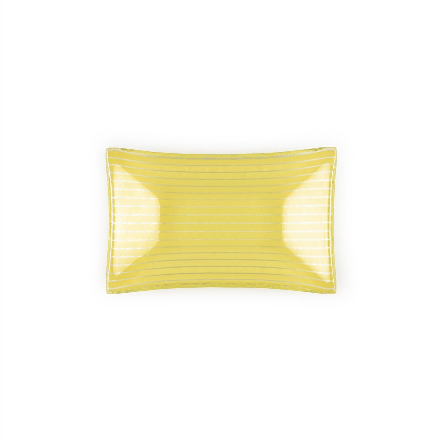 Turgla Fusion Glass 4.25" x 2.5" x h:0.5" 1 oz. Rectangular Yellow Glass Ramekin