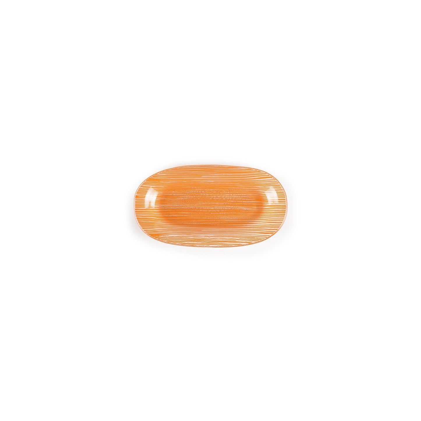 Turgla Fusion Glass 7.75" x 4.25" x h:0.5" Oval Orange Glass Platter