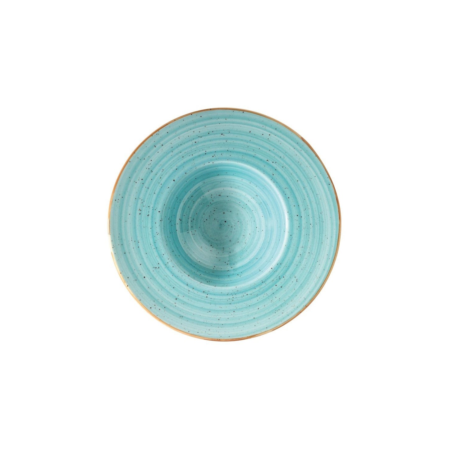 Aqua dia.11" h:2.5" 14 oz. Round Blue Vitrified Bowl