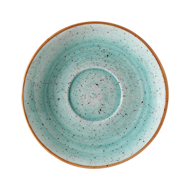 Porcelain Aqua dia.5" Round Blue Porcelain Saucer - Case Pack: 6