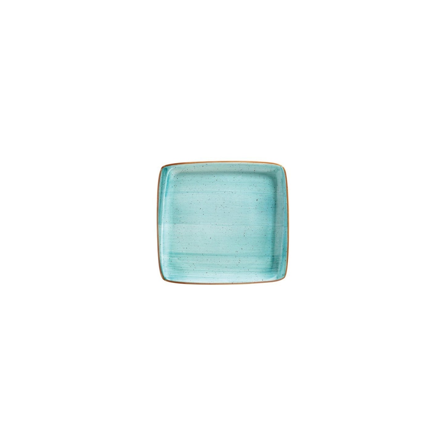 Turgla Vitrified Aqua 6.25" x 5.75" Square Blue Vitrified Plate - Case Pack: 12