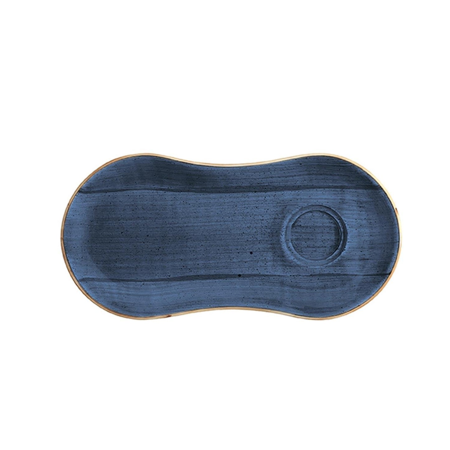 Turgla Vitrified Dusk 10" x 4.75" Oval Blue Vitrified Saucer - Case Pack: 12