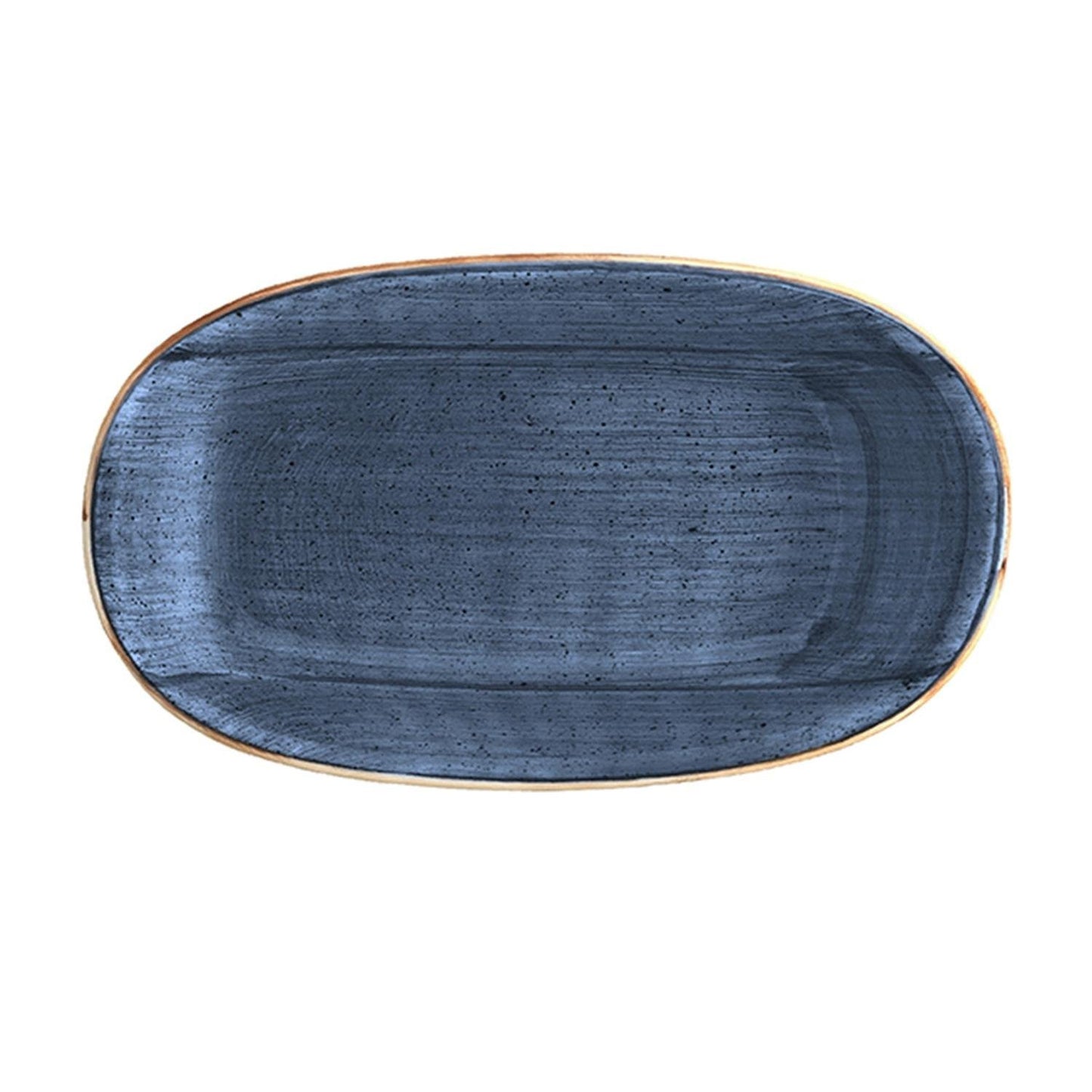 Dusk 7.5" x 4.25" x h:1" Oval Blue Vitrified Platter