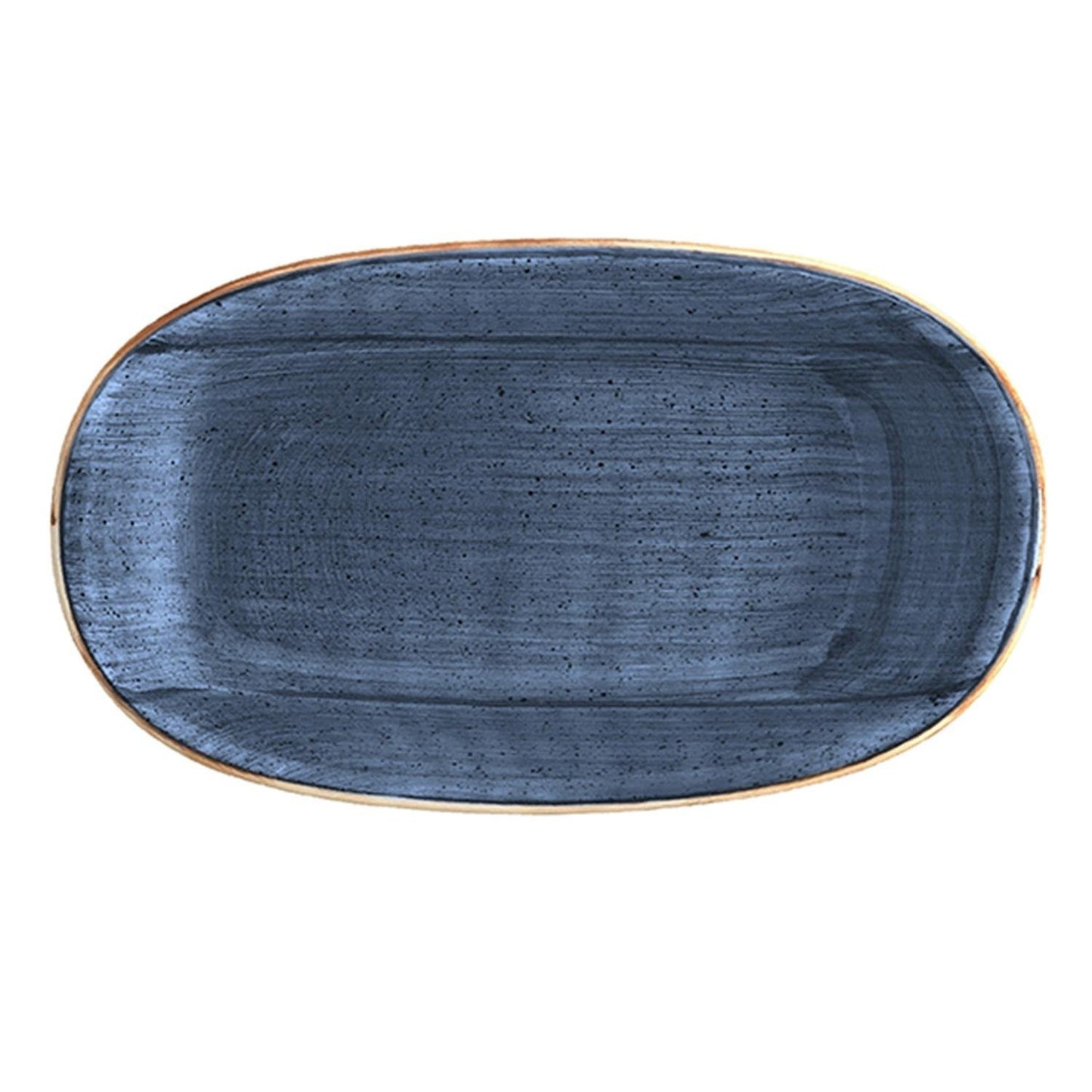 Dusk 9.5" x 5.5" x h:1.25" Oval Blue Vitrified Platter
