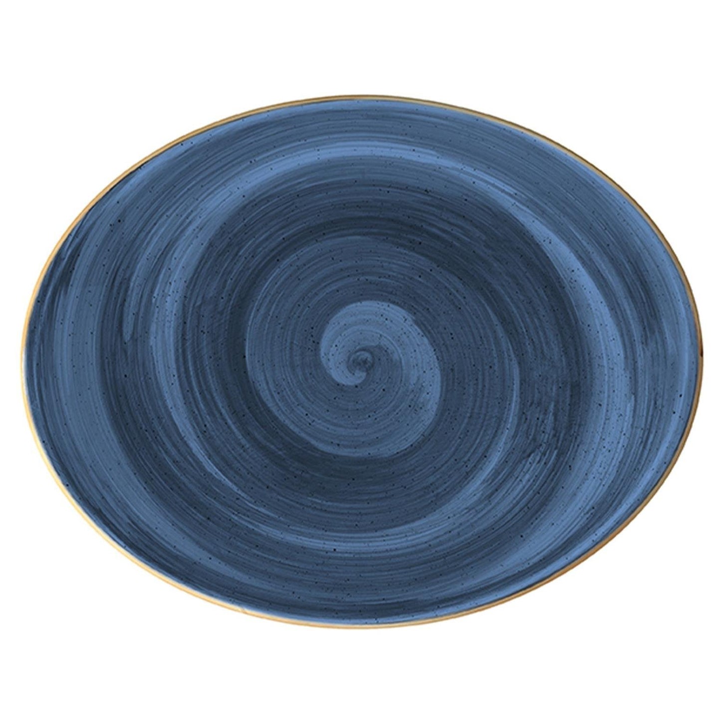 Dusk 14.25" x 11" x h:1.25" Oval Blue Vitrified Platter