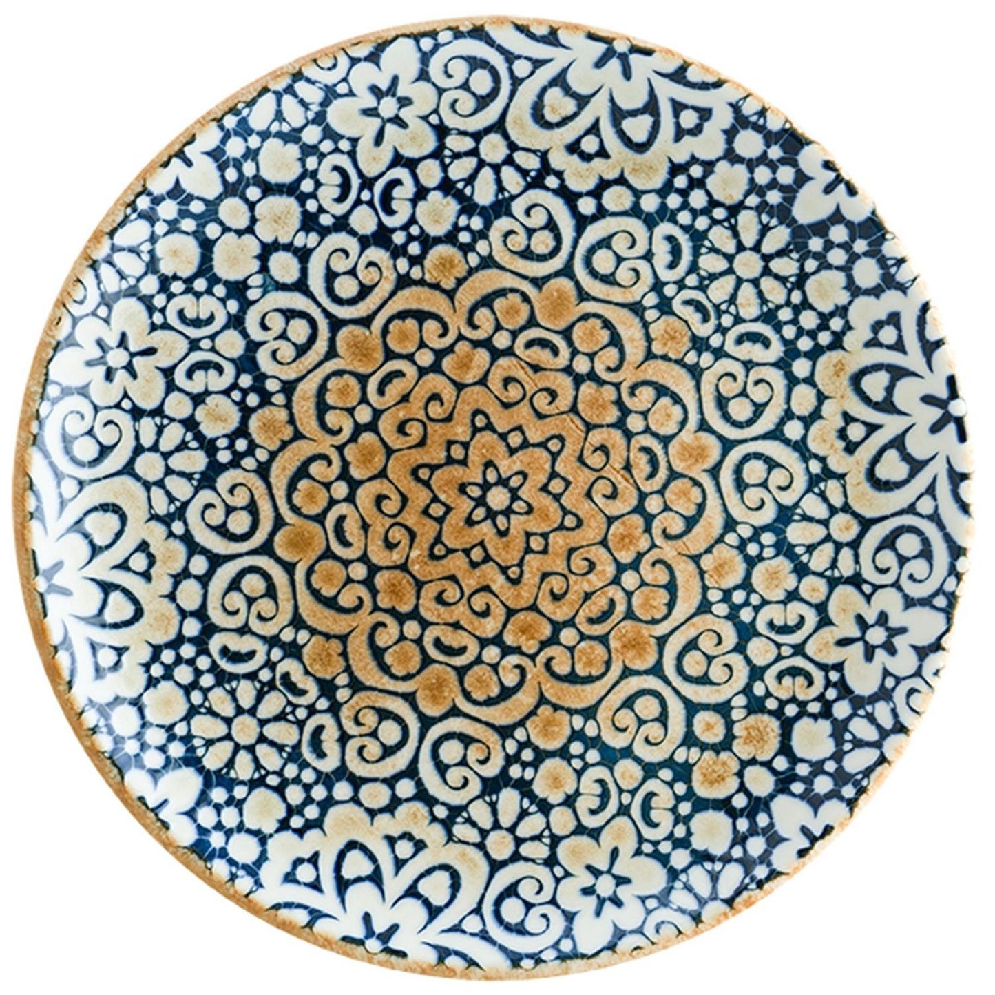 Turgla Vitrified Alhambra dia.12" Round Decorated Vitrified Plate - Case Pack: 6
