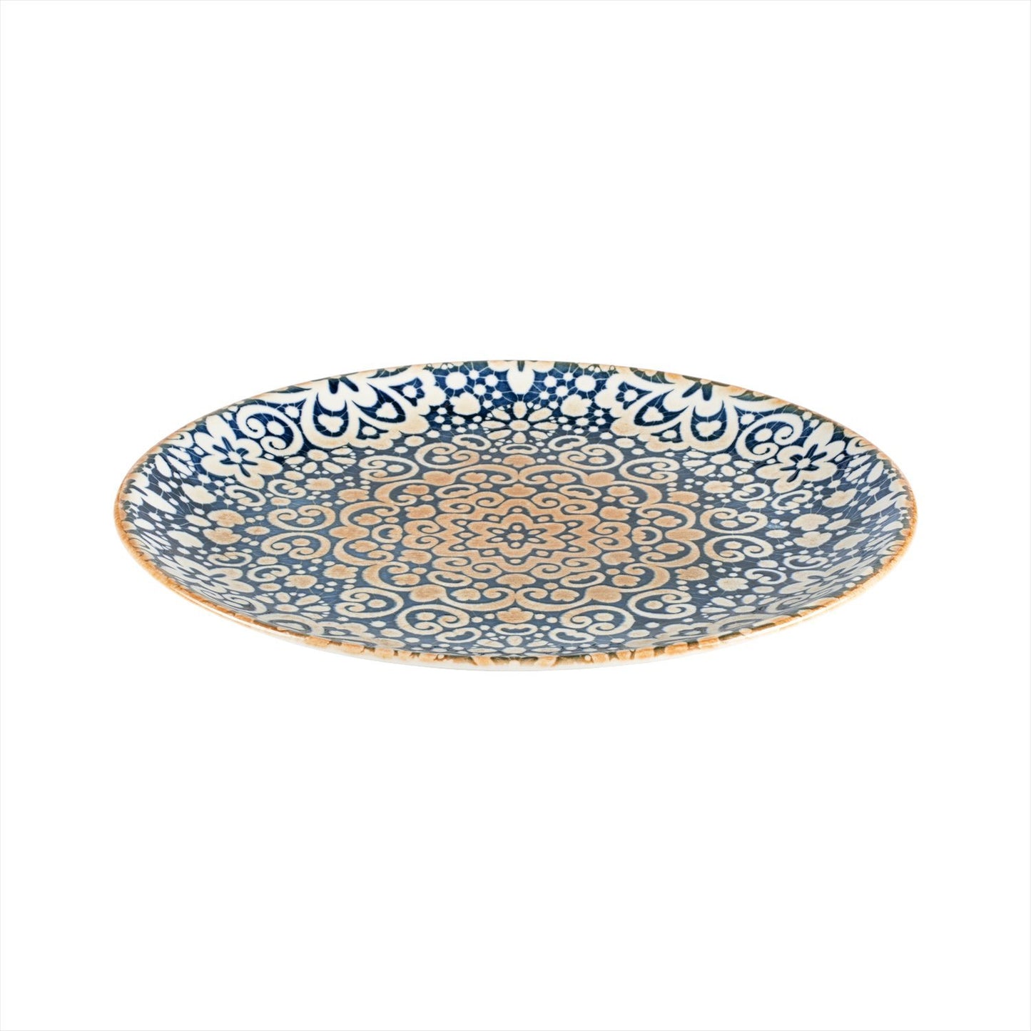Turgla Vitrified Alhambra 14.25" x 11" x h:1.25" Oval Decorated Vitrified Platter - Case Pack: 6