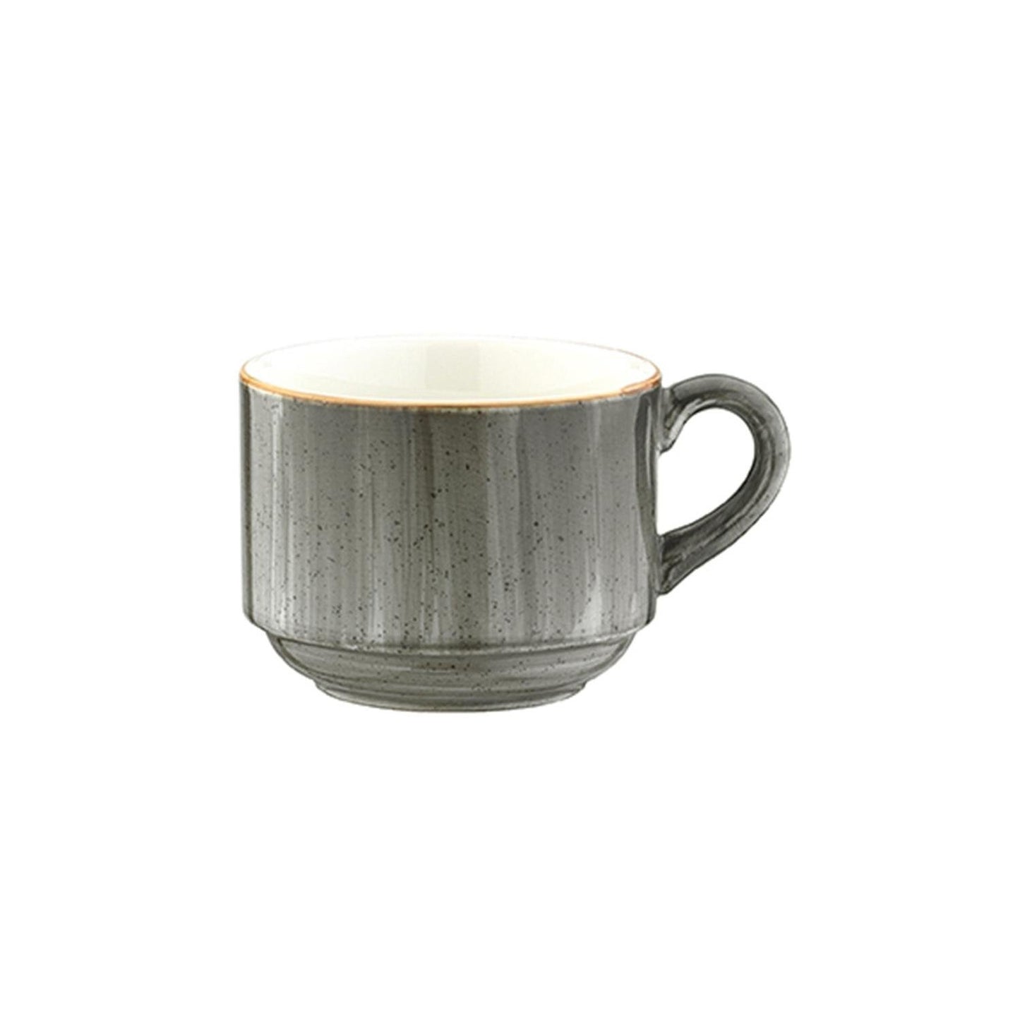 Space dia.3.25" h:2.5" 7 oz. Round Gray Vitrified Cup