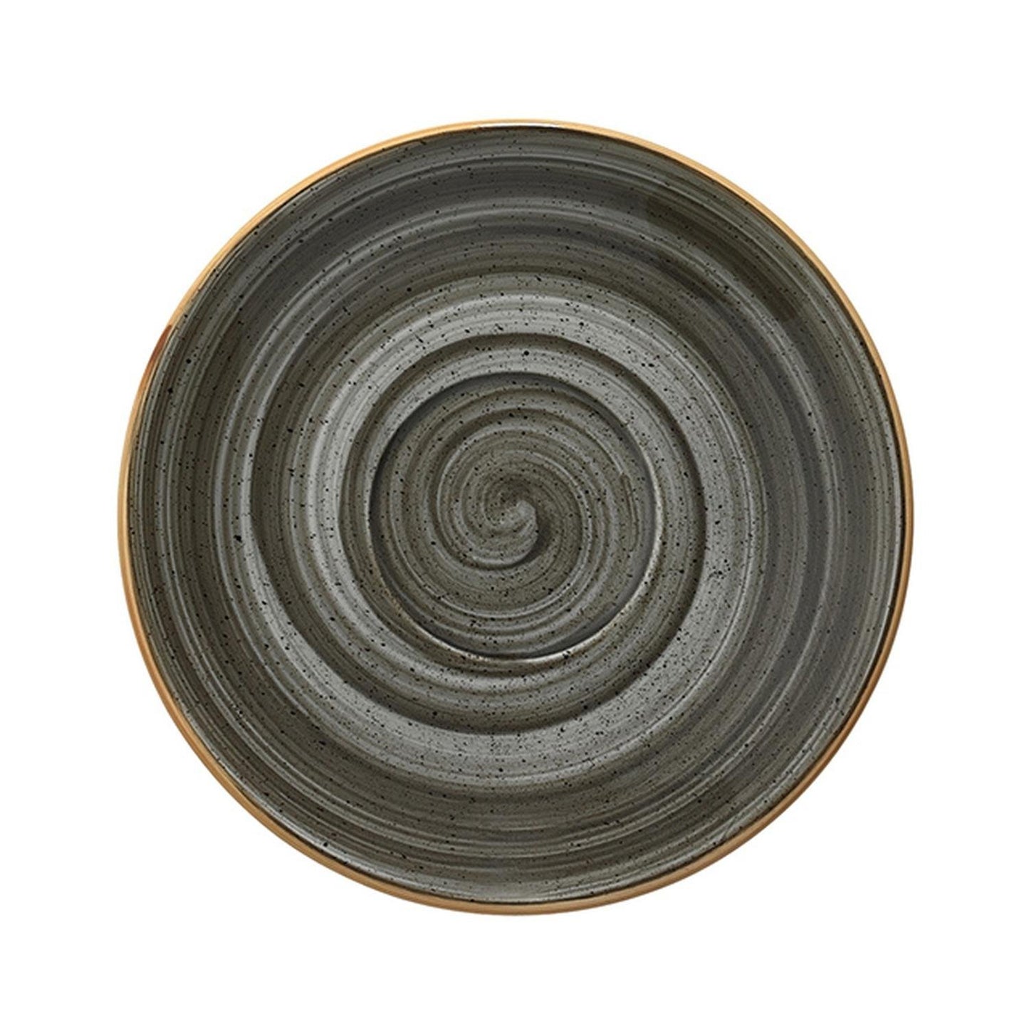 Turgla Vitrified Space dia.5" Round Gray Vitrified Saucer - Case Pack: 6