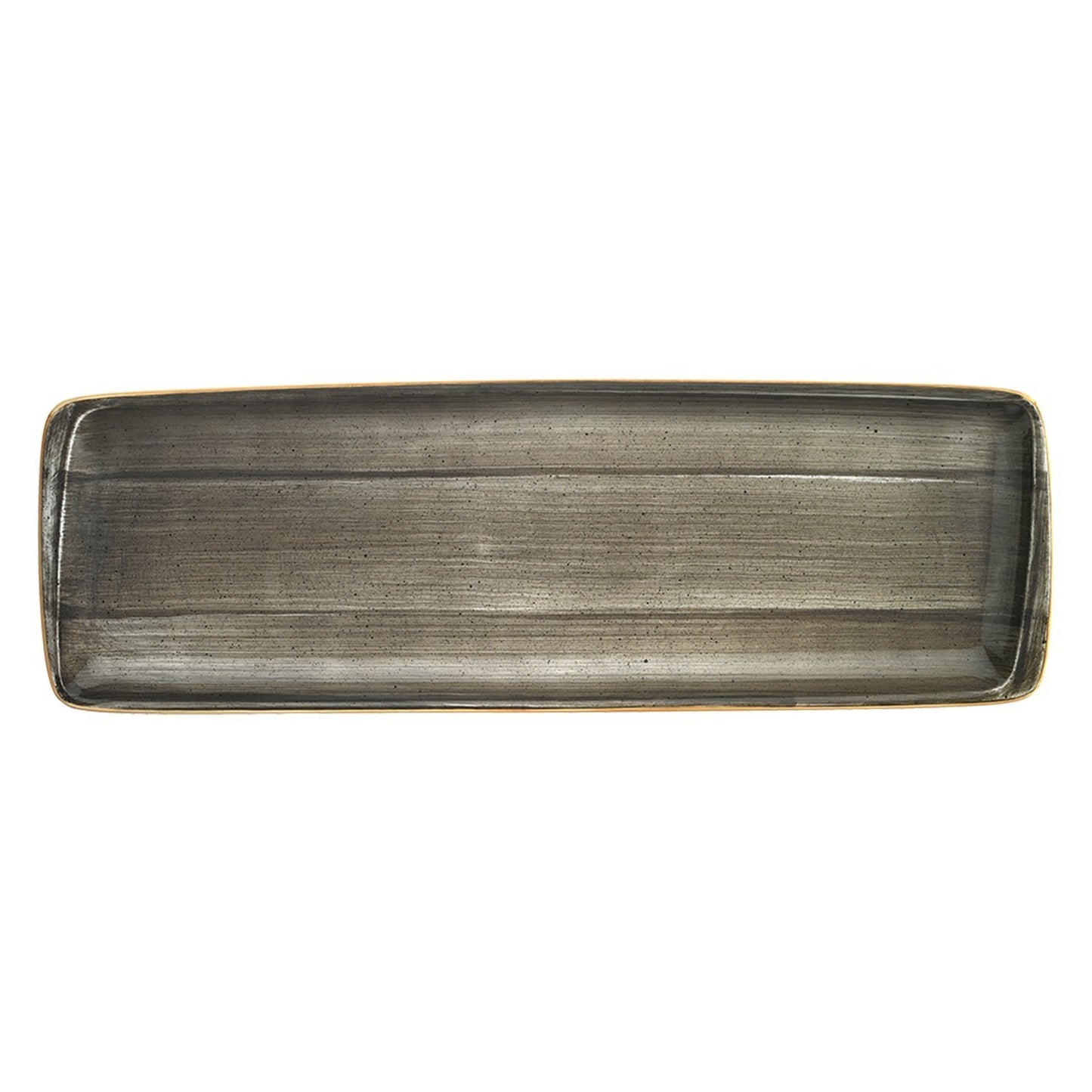 Turgla Vitrified Space 19" x 6.25" x h:1" Rectangular Gray Vitrified Platter - Case Pack: 6