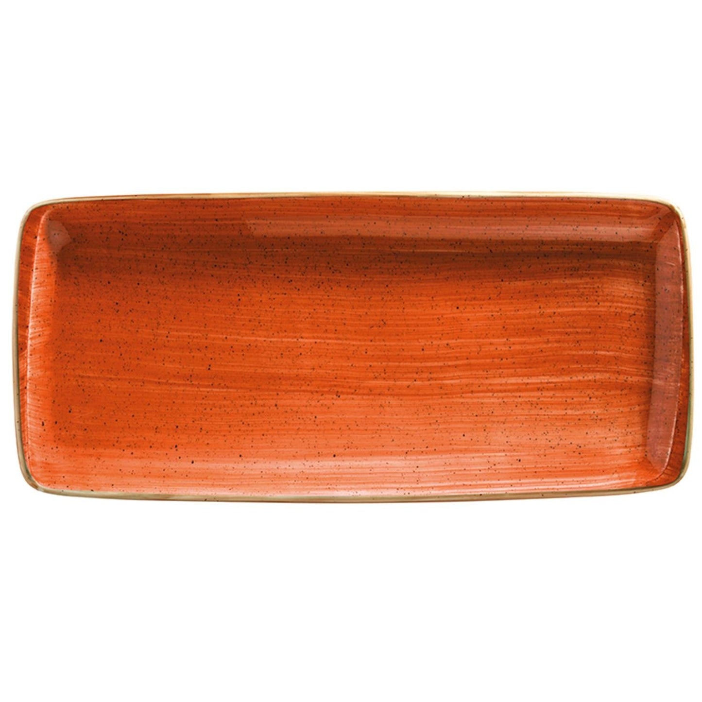Turgla Vitrified Terracota 13.5" x 6" x h:0.75" Rectangular Terracotta Vitrified Platter - Case Pack: 12