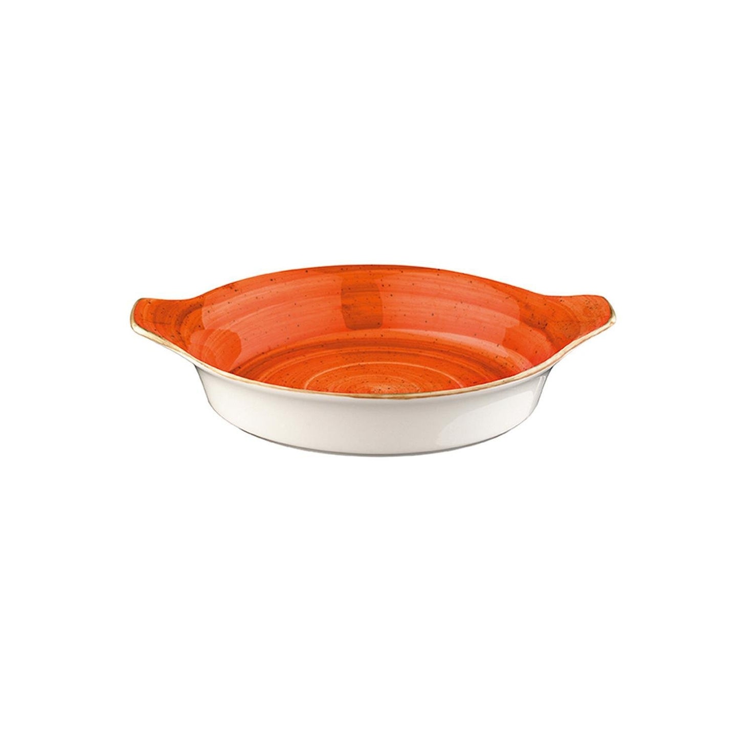 Turgla Vitrified Terracota dia.8.5" h:1.5" 15 oz. Round Terracotta Vitrified Oven Dish - Case Pack: 12