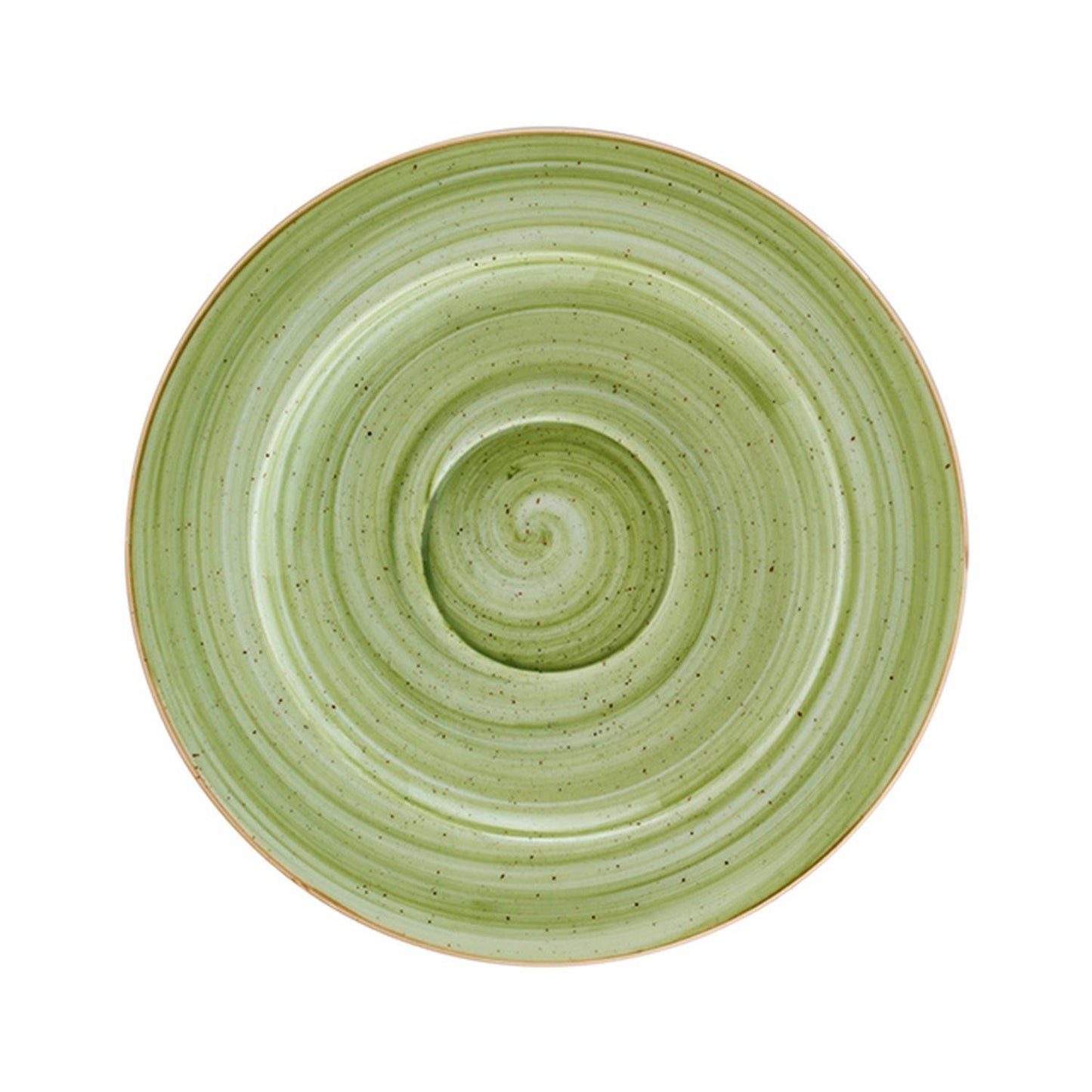 Turgla Vitrified Therapy dia.4.75" Round Green Vitrified Saucer - Case Pack: 6