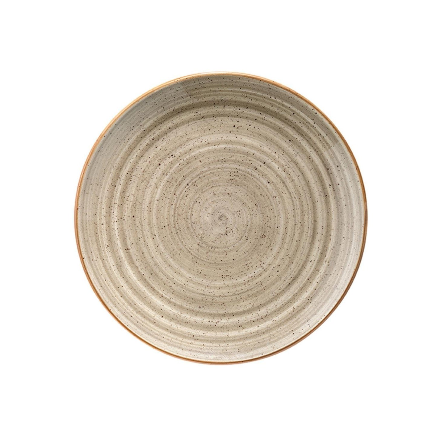 Terrain dia.6.75" Round Brown Vitrified Plate