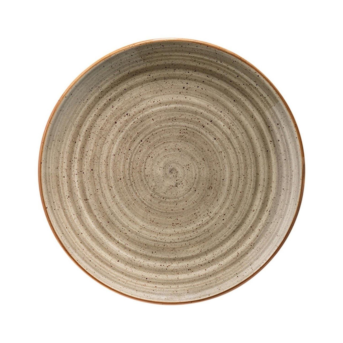 Terrain dia.7.5" Round Brown Vitrified Plate