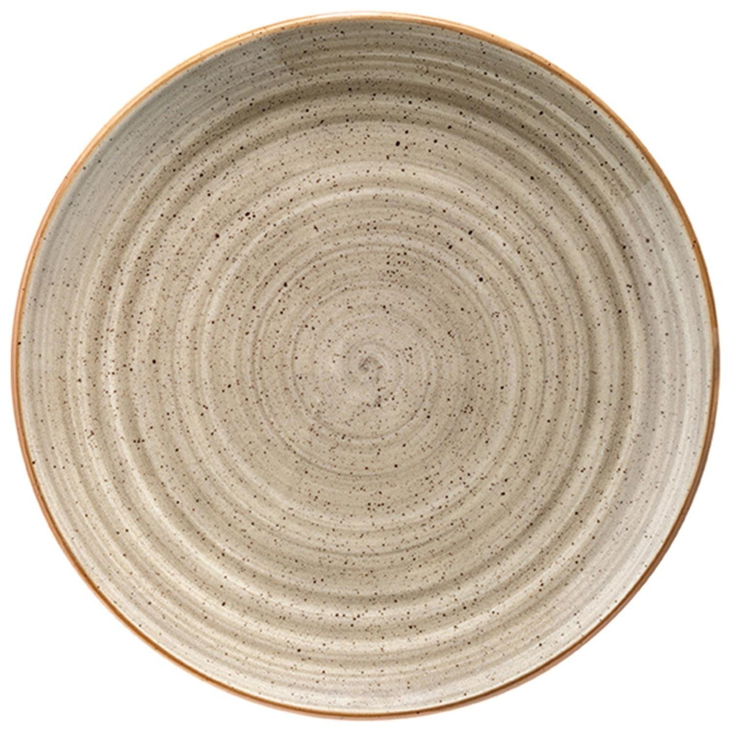 Turgla Vitrified Terrain dia.12" Round Brown Vitrified Plate - Case Pack: 6