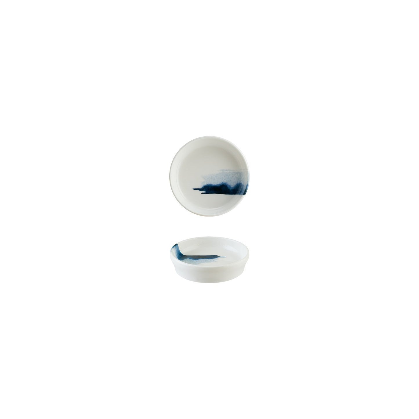 Turgla Vitrified Blue Wave dia.4" h:1" 1 oz. Round Decorated Vitrified Bowl - Case Pack: 12
