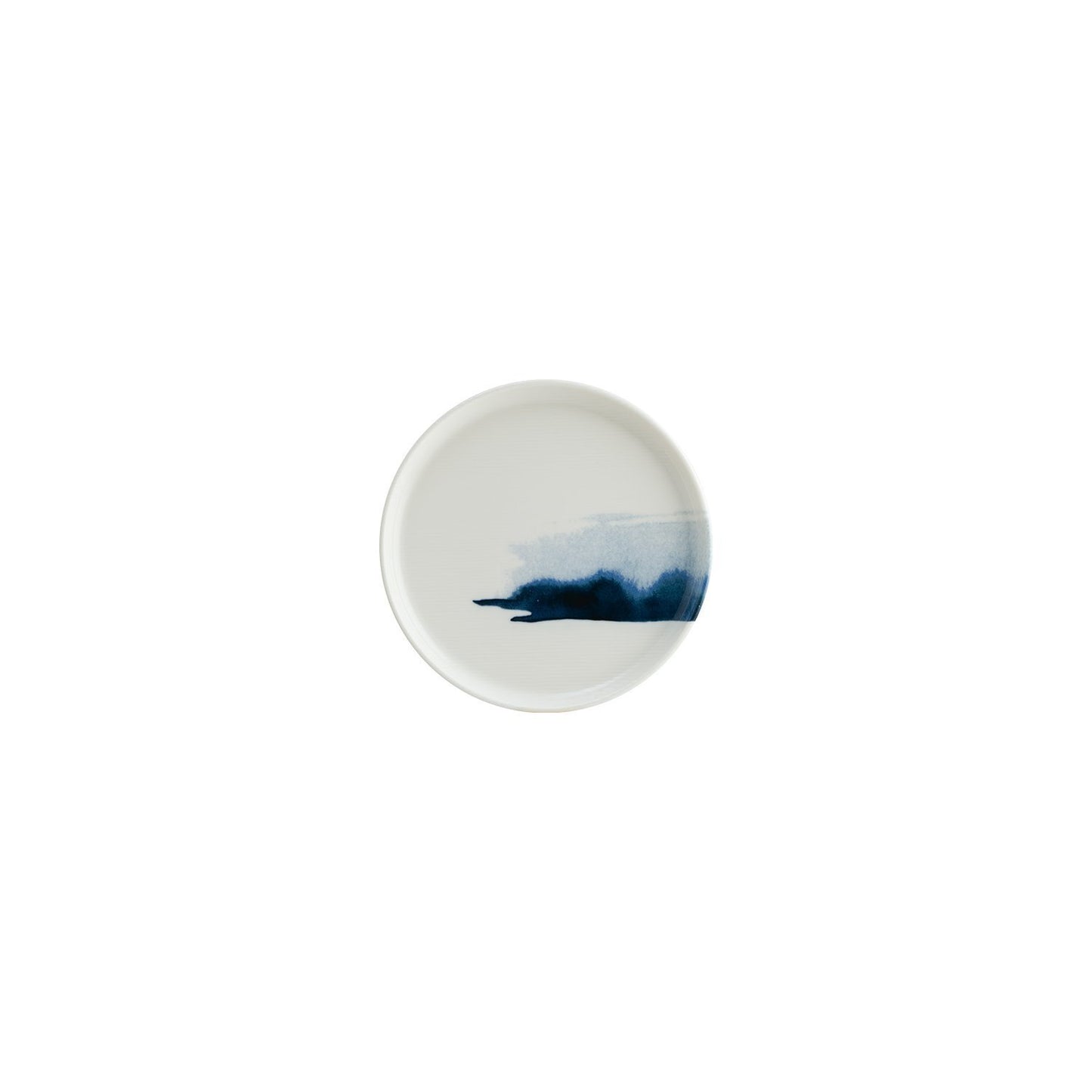 Blue Wave dia.6.25" Round Decorated Vitrified Plate
