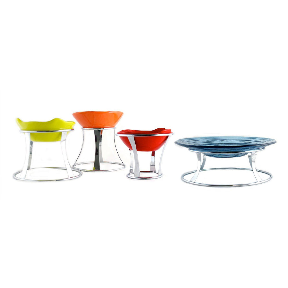 Fusion Tower dia.12" h:0" Round Silver Stainless Steel Riser