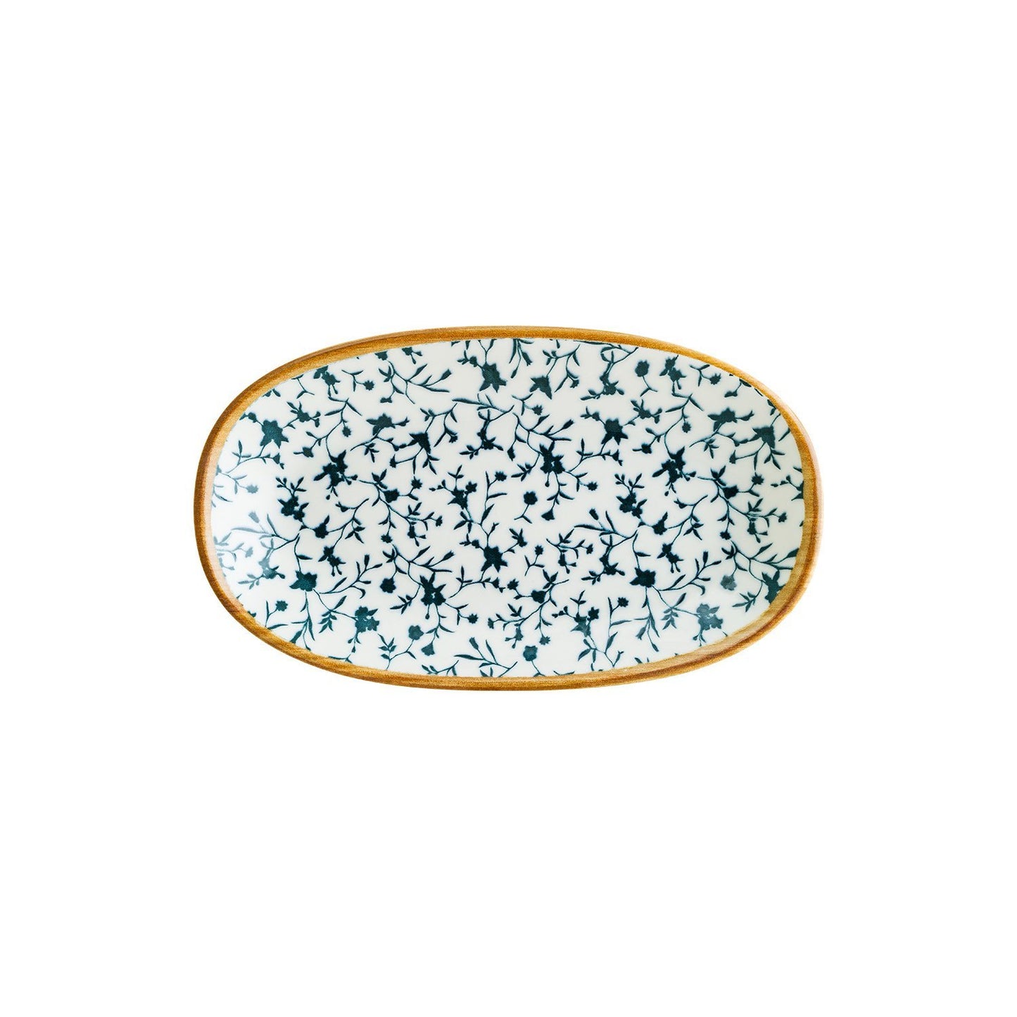 Calif 13" x 7.5" x h:1.5" Oval Decorated Vitrified Platter