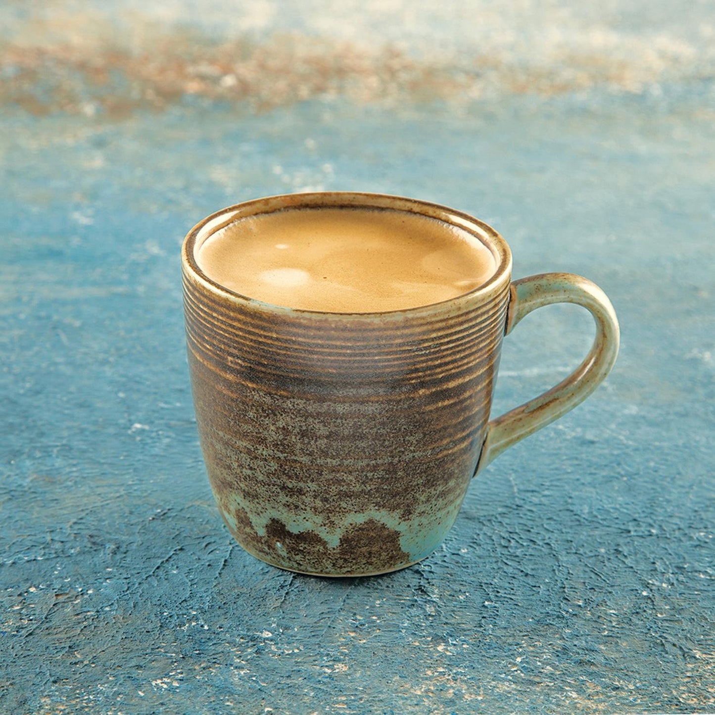 Coral dia.3.5" h:3.25" 11 oz. Round Decorated Vitrified Mug