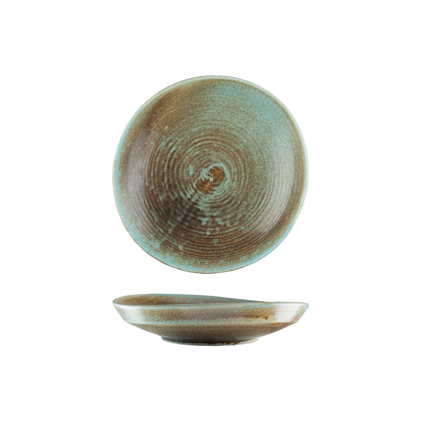 Turgla Vitrified Coral dia.9.75" h:2.25" 36 oz. Round Decorated Vitrified Deep Plate - Case Pack: 6