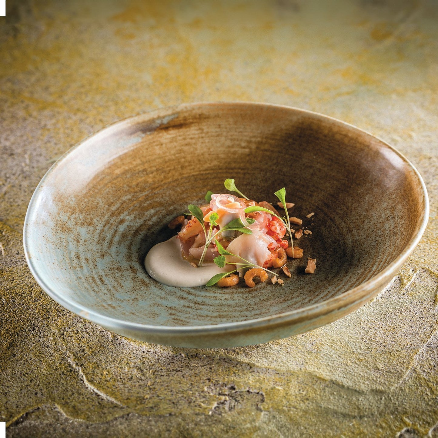 Turgla Vitrified Coral dia.9.75" h:2.25" 36 oz. Round Decorated Vitrified Deep Plate - Case Pack: 6