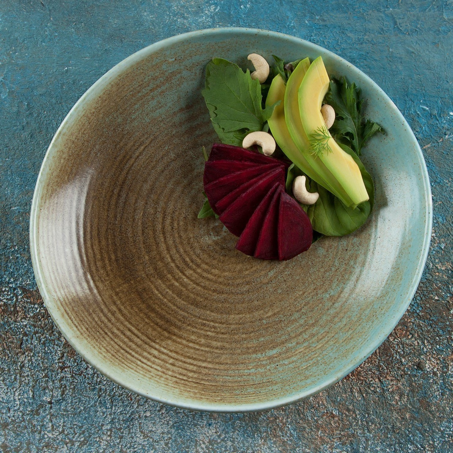 Coral dia.9.75" h:2.25" 36 oz. Round Decorated Vitrified Deep Plate