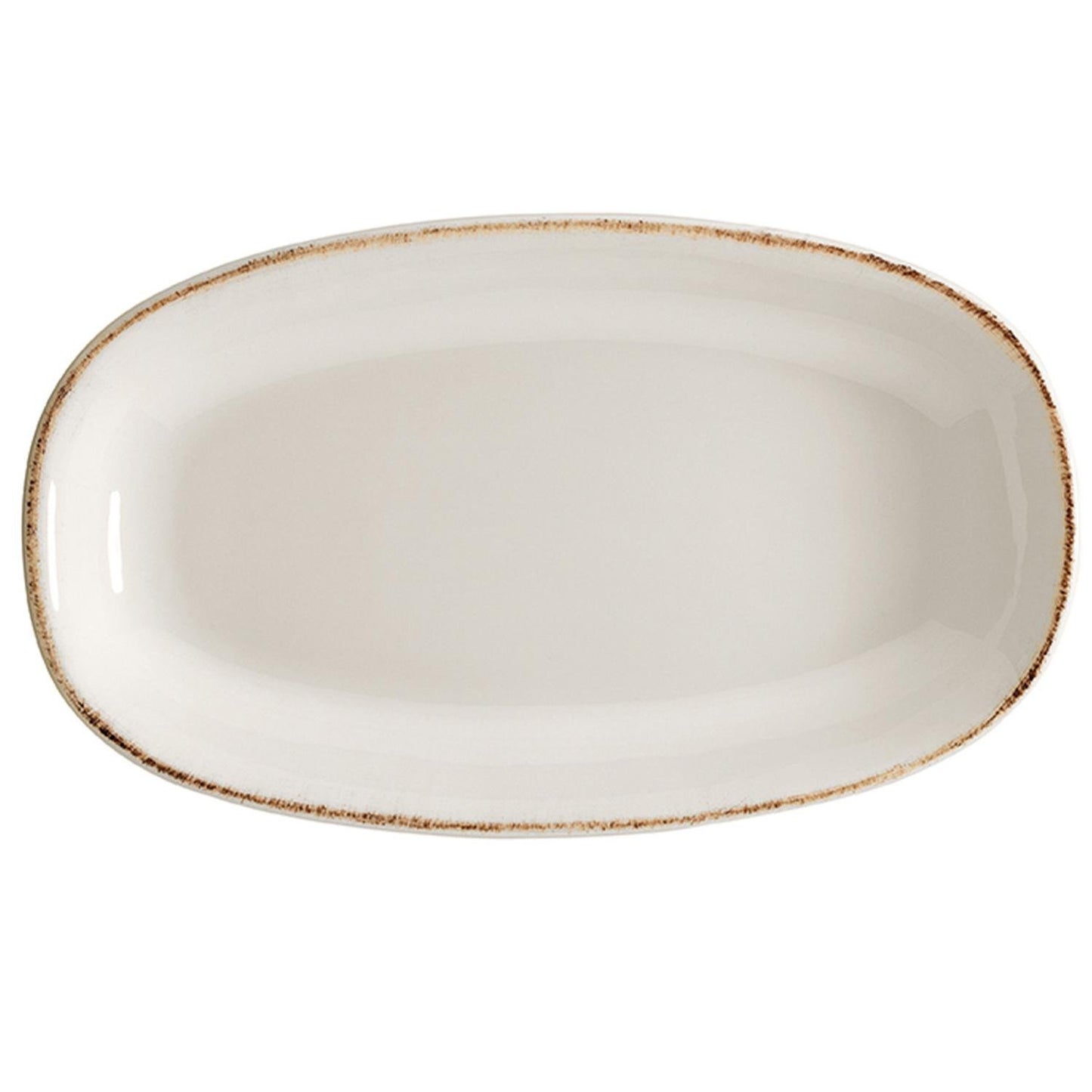 Retro 13" x 7.5" x h:1.5" Oval Decorated Vitrified Platter