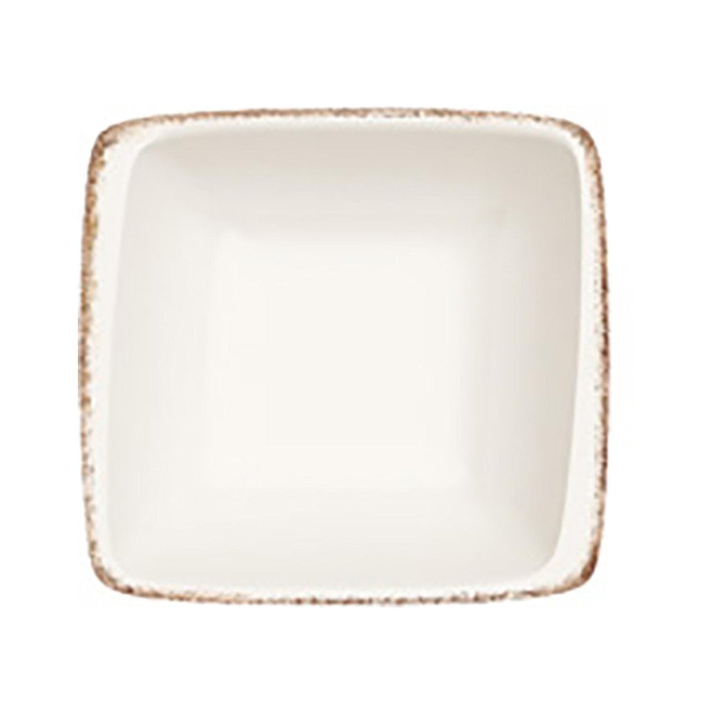 Retro 3.5" x 3.5" x h:1.25" 1 oz. Square Decorated Vitrified Ramekin